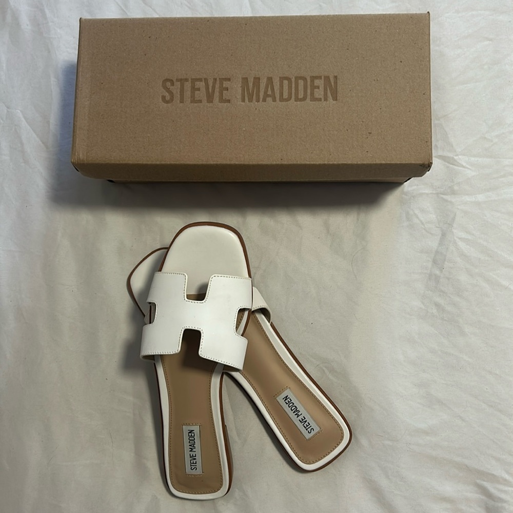 Steve Madden Hadyn Sandal | White Leather | Brand New